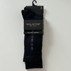 Gold Toe Men's Black and Purple Argyle Socks